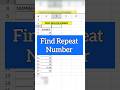 Excel me repeat number ko kese dekhe | find Repeat number in Excel | #short #excel
