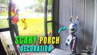 Porch Decoration Scares a Delivery Driver