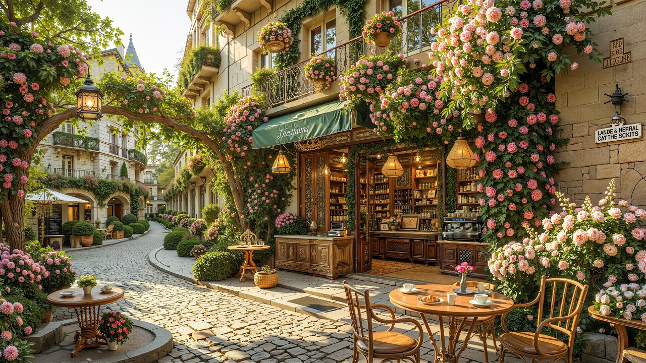 Tranquil Outdoor Coffee Shop Jazz ☕ Spring Jazz & Gentle Nature Sounds for Relaxing Moments