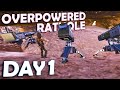 Solo day 1 in an overpowered rathole on scorched earth small tribes ep1