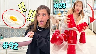 100 ways to Fail!! Flipping an EGG and Cup Stacking!!