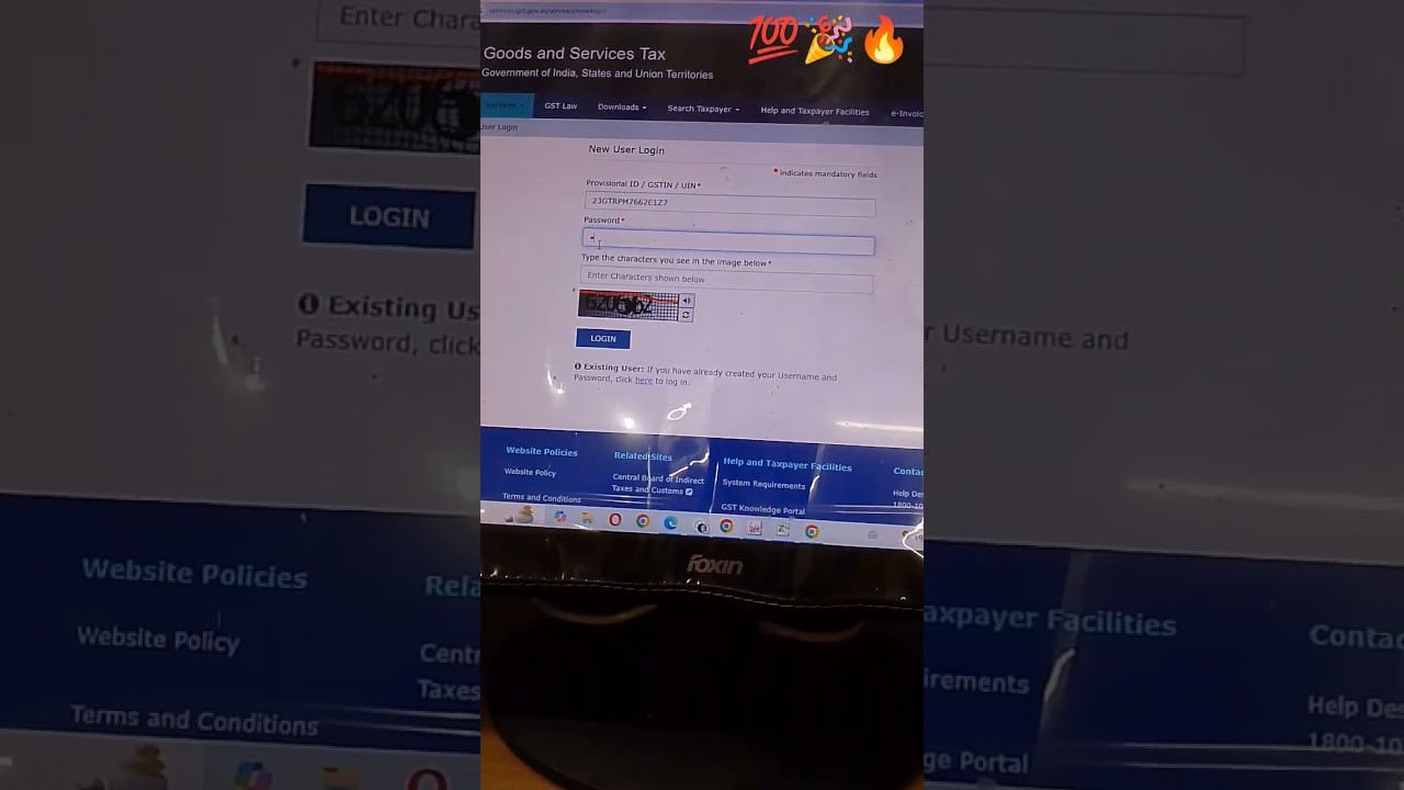 Gst first time login