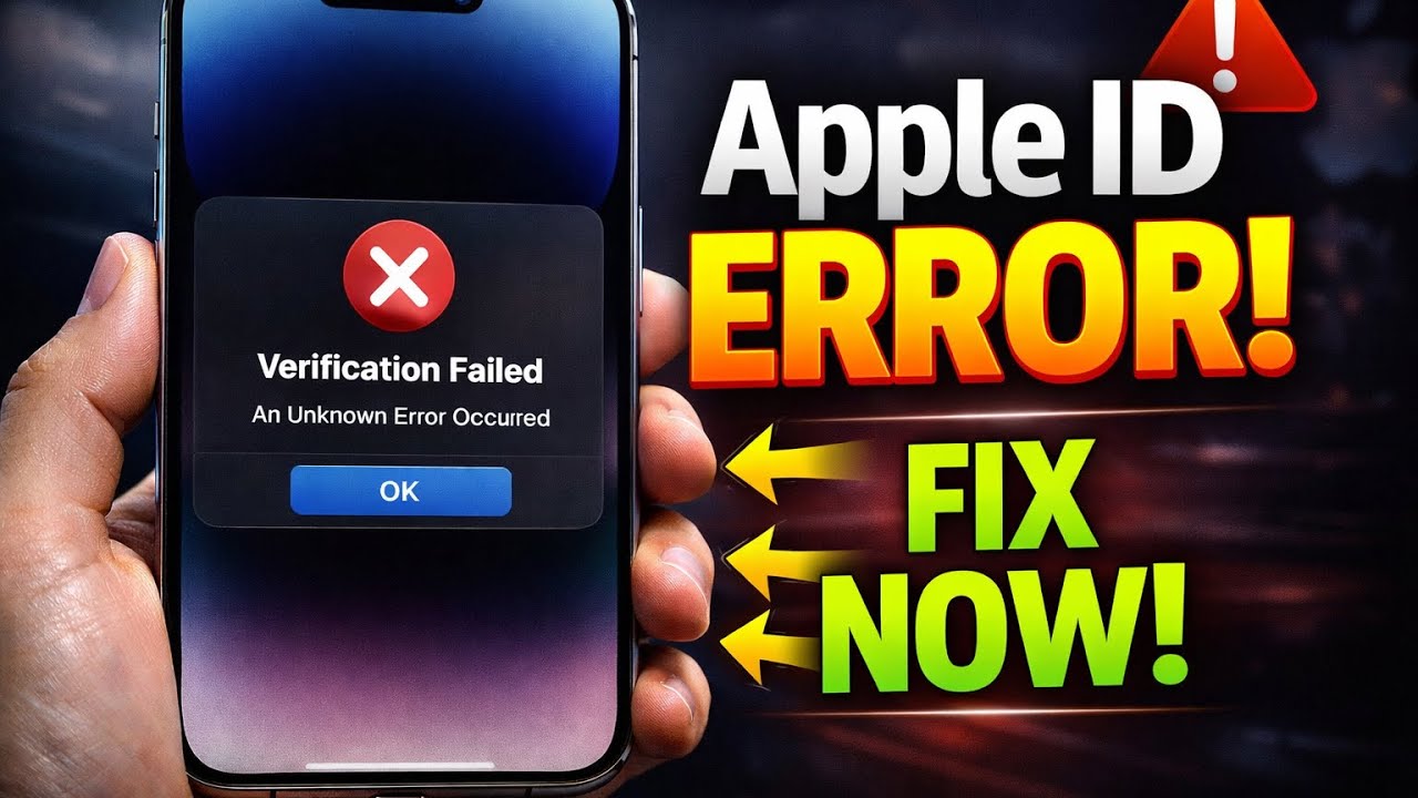 Verification Failed ⚠️ An Unknown Error Occurred Apple ID | Fix Apple ...