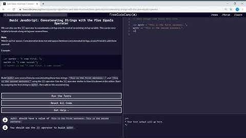Basic JavaScript (27/111) | Concatenating Strings with the Plus Equals Operator | freeCodeCamp