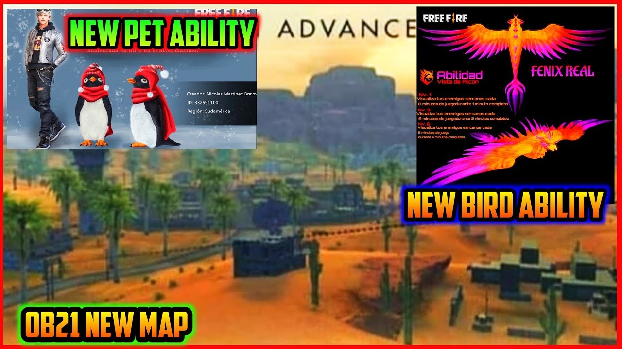 Free Fire Upcoming Update New Bird Ability New Pet Ability Ob21 New Map Youtube