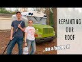 Budget-Friendly Alternative to Henry's Tropi-Cool | Painting Our Bus Roof | SKOOLIE BUILD