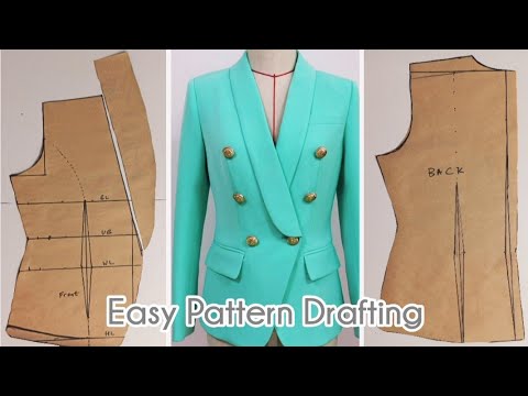 How To Sew A Blazer Jacket for Women // Shawl Collar Jacket // Detailed ...