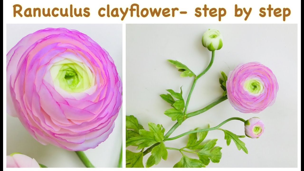 How to Make Ranuculus Clay Flowers Step by Step | DIY clay flower