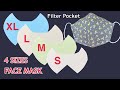 Diy Face Mask Trending Pattern (Size S M L XL) Easy To Make Mask With Filter Pocket  Sewing Tutorial