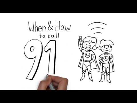 When & how to call 911. Teaching children how to call 911 using various phones.