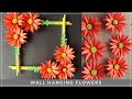 Paper  flower wall hanging  idea wallhanging paperflowers flowers newideas orangeflowers diy7