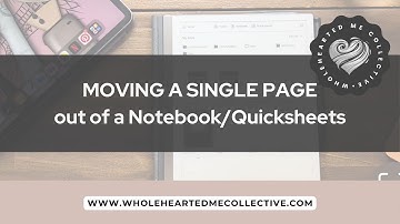 Moving A Single Page out of a Notebook Remarkable 2