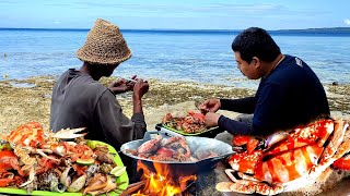 hunting crab \u0026 Cooking in the beach BIKIN NGILER, KEHIDUPAN PELOSOK YANG JARANG DITEMUI DIKOTA