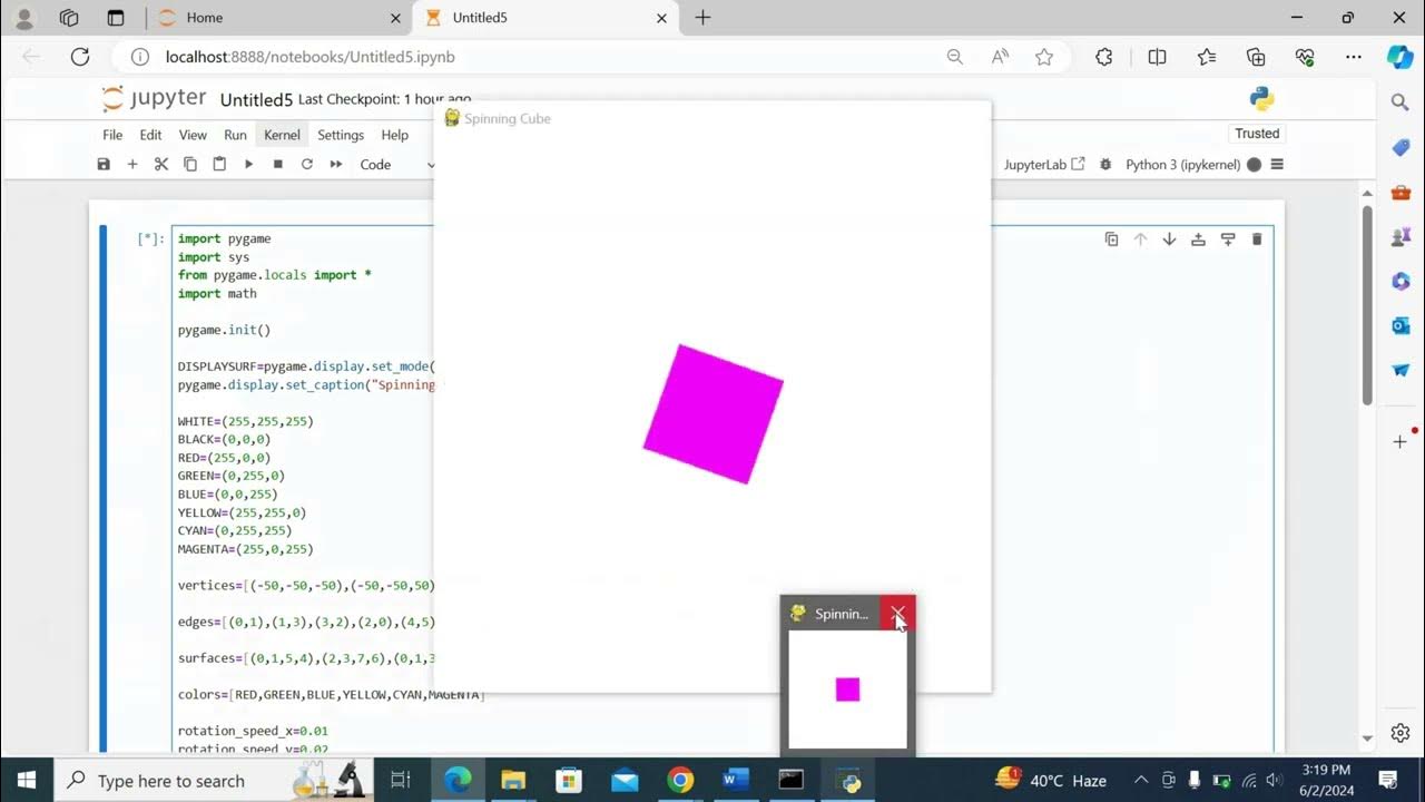 Creating a Python Animation of a Spinning Cube - YouTube
