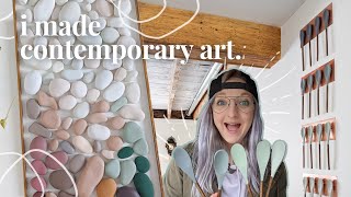 i made beautiful contemporary art with rocks and wooden spoons | #elevated