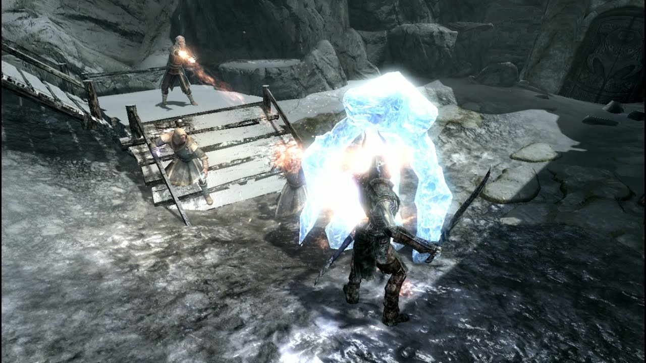 Толфдир с учениками против Драугра Военачальника SKYRIM