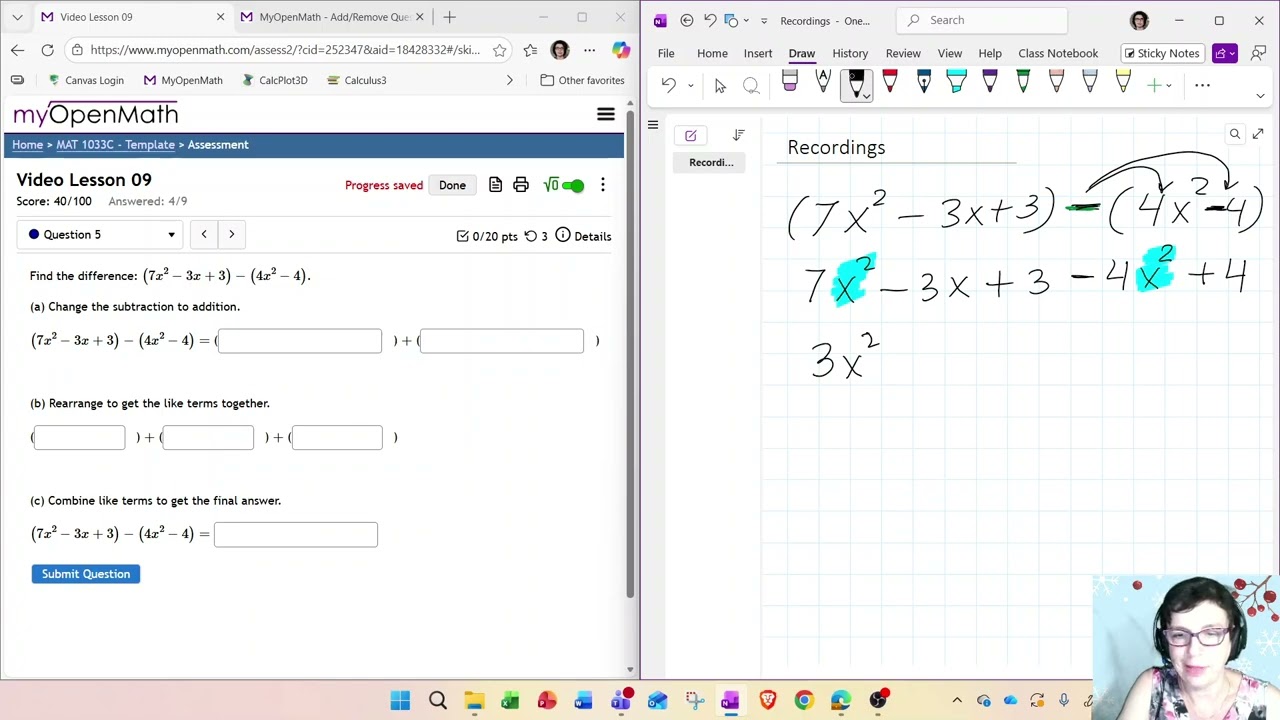 Вычитание многочленов
