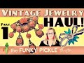 Part 1 ANTIQUE & Vintage JEWELRY HAUL Victorian Mourning Bakelite Estate Unboxing 101 Learning About