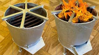 The idea of ​​making a wood stove from old metals