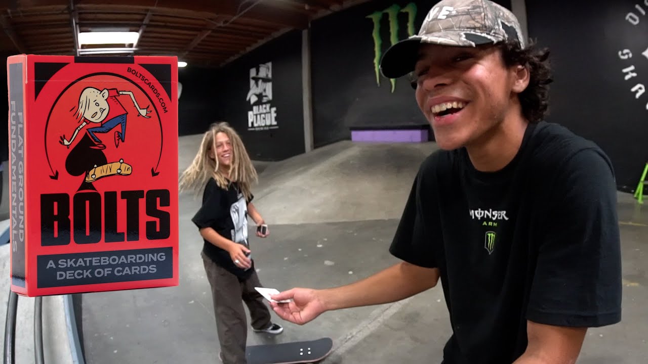 GAME OF SKATE COM CARD BOLTS! FLATGROUND TRICKS (PARTE 1)