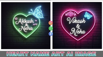 How To Create 3d Heart Name Art Ai Image // Viral Name Art Ai Image Kaiae banaye// #video