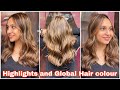 Gambar cover How to Golden Highlights with Global hair colour/easy way/Step by step/hair colouring/in Hindi 2022
