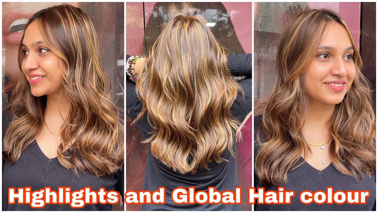 How to Golden Highlights with Global hair colour/easy way/Step by step/hair  colouring/in Hindi 2022 - YouTube
