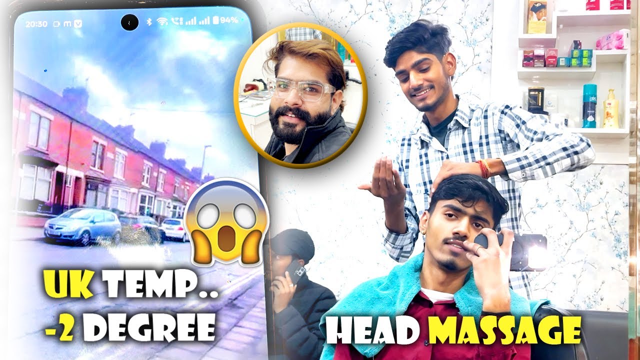 Aaj krwa hi li mene Head Massage😊/ UK Ka temperature -2°C 😨