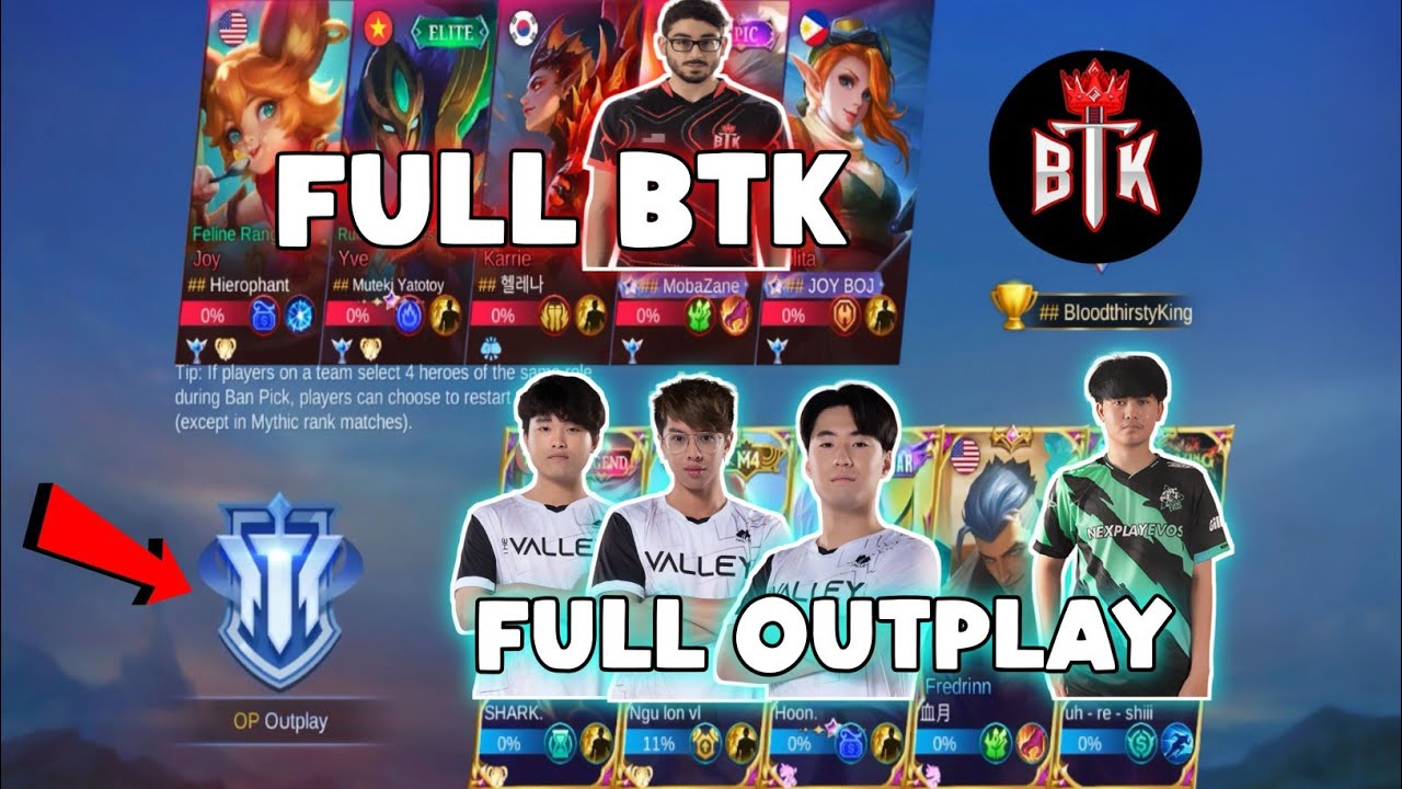 BTK VS OUTPLAY FULL LINEUP IN A RANK GAME..🤯