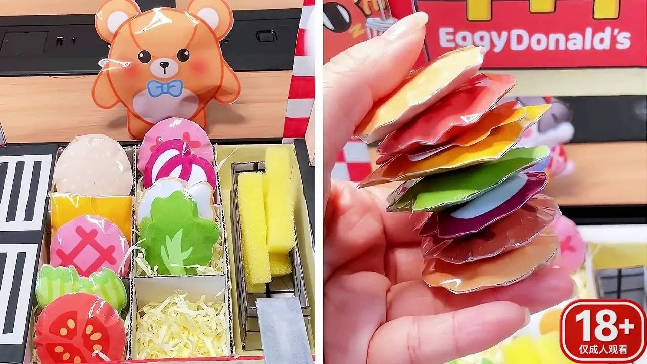 安静书🎀沉浸式制作汉堡捏捏乐 | DIY Cute Hamburger Pinch #diyprojects #diy #shopping #satisfying【张鱼安静书减压】