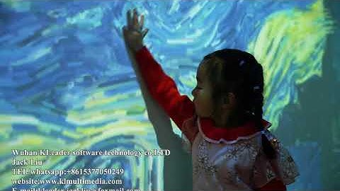 Digital art wall 3D AR interactive projection big screen particle interaction magic video games