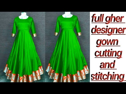 Umbrella Cut Kurti/Gown Cutting and Stitching Full Tutorial (Step by Step)  - YouTube