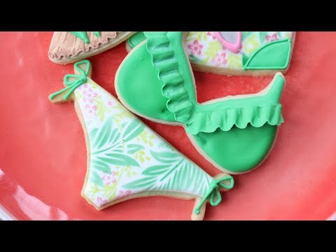 Summer Themed Decorated Cookies - Bikini, Sun Hat & Beach Bag Cookies - DIY Mother's Day Gift