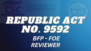 Republic Act No 9592 Fire Officer Examination Reviewer 