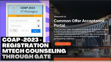 GATE 2023 - COAP 2023 MTech Counseling | How to register & all..  #gate2023 #gate #engineering