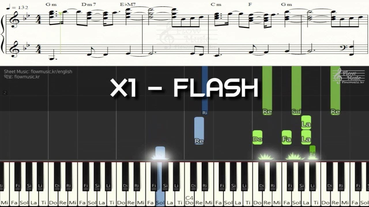 X1 - FLASH 피아노악보(Piano Sheet Music) / Piano Cover 피아노 커버 / Chord(코드)