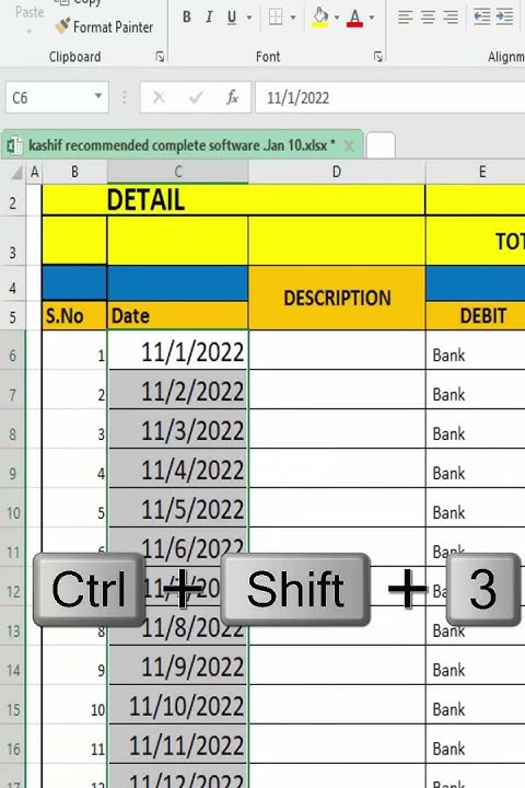 AUTOMATIC DATE FORMAT WITH SHORT CUT KEYS IN EXCEL DATE FORMAT automatic-date-format-with-short-cut-keys-in-excel-date-format