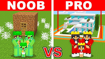 Minecraft: NOOB vs PRO: SAFEST SECURITY HOUSE BUILD CHALLENGE TO PROTECT MY FAMILY!