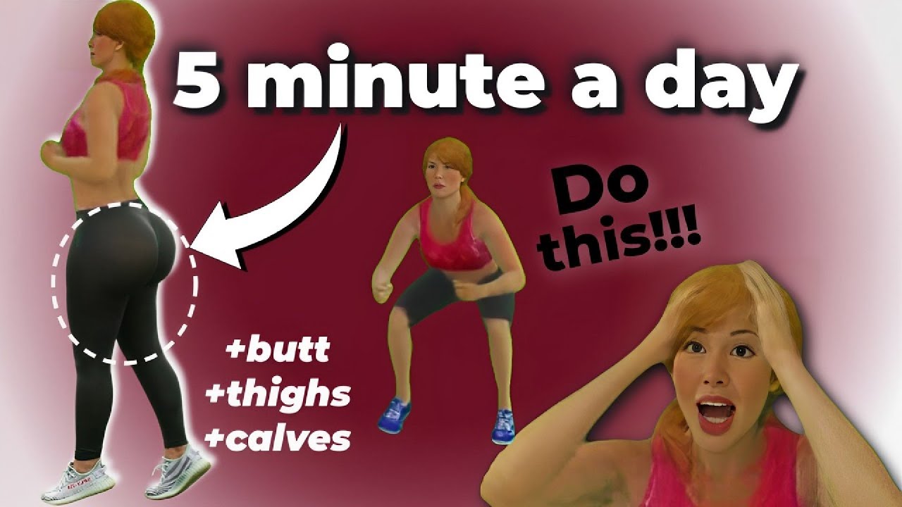 5min Butt And Thigh Exercises Slim Buttthighscalves In 14 Days 