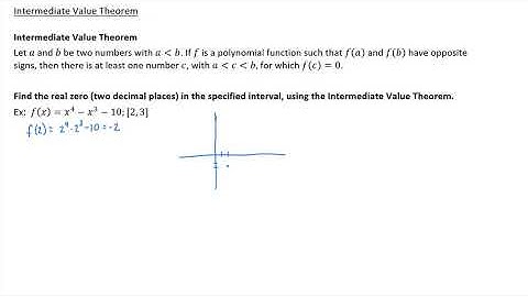 3.2 Intermediate Value Theorem to Find Zeros (Using Technology and Bisecting Method)