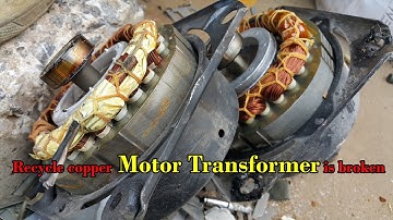 How to recycle motor remove copper and transformer is broken. Easy way to remove copper winding.