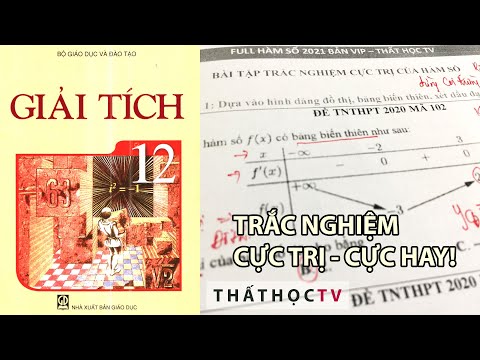 Bài Tập Trắc Nghiệm Cực Trị Hàm Số Giải Tích 12 Chương 1