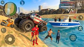Iron Rope Hero Vice Town City Crime Simulator - Fun at Boat and Monster Truck - Android Gameplay screenshot 5