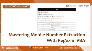 Mastering Mobile Number Extraction with Regex in VBA | Advanced VBA in Hindi