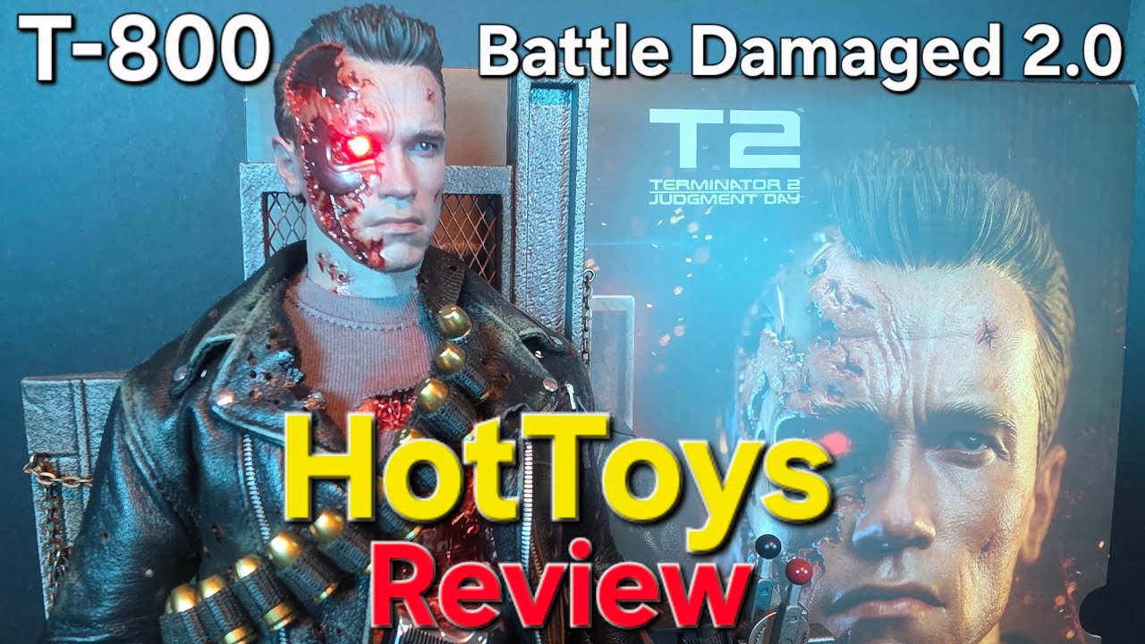 Hot Toys Terminator 2 T 800 Battle Damaged 2.0 DX46 Unboxing & Review