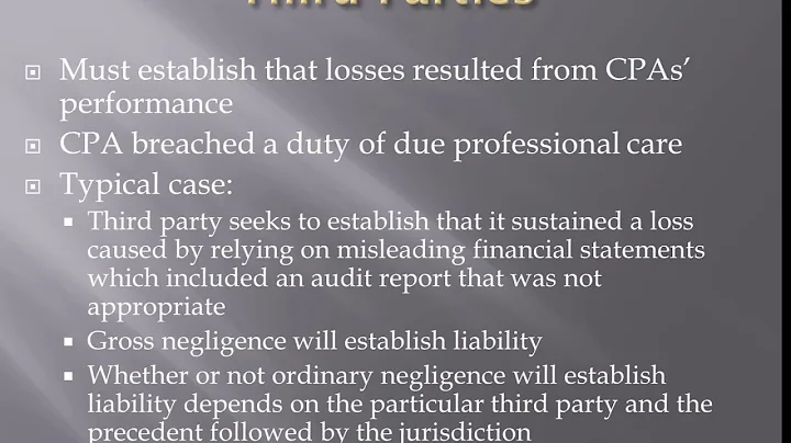 Chapter 4 Auditor Legal liabiliity