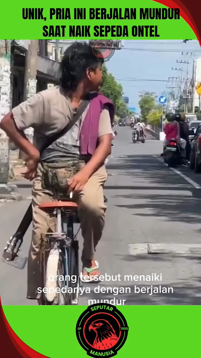 unik, naik sepeda ontel berjalan mundur#viralvideo #faktaunik