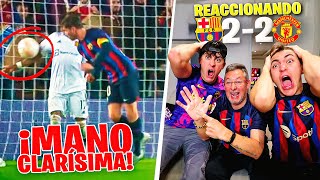 HINCHAS del BARÇA REACCIONAN al BARÇA 2 - 2 MANCHESTER UNITED *otro ROBO en EUROPA*