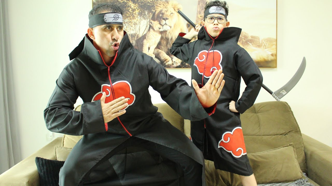 LUCAS E PAPAI BRINCAM DE SER NINJAS