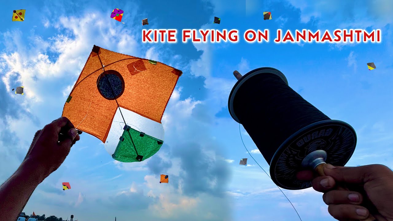 Воздушный змей на Джанмаштами 🪁 | воздушный змей Драки | резка воздушных змеев | летающий змей